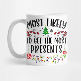 Most Likely To Get The Most Presents Funny Christmas Mug